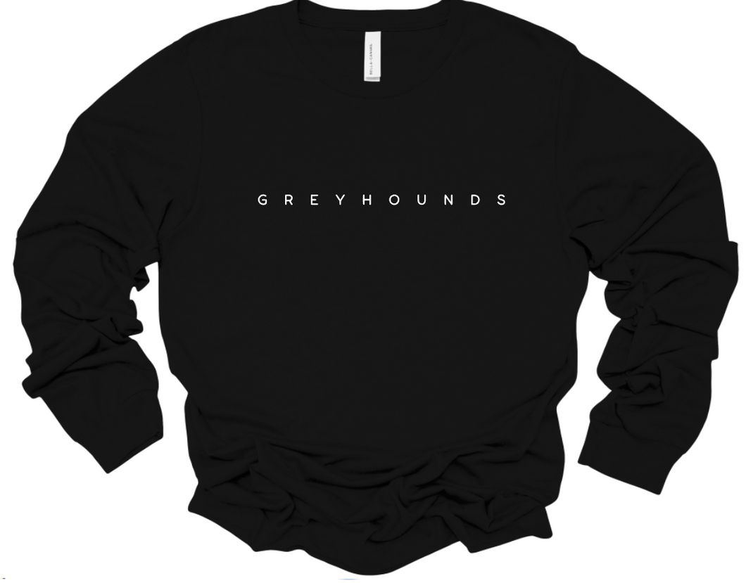 GREYHOUNDS - UNISEX LONG SLEEVE TEE (BLACK)