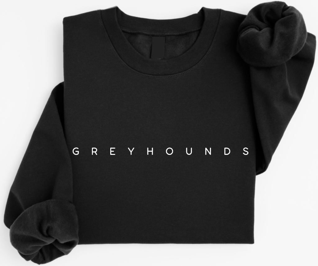 GREYHOUNDS - UNISEX CREWNECK SWEATSHIRT (BLACK)